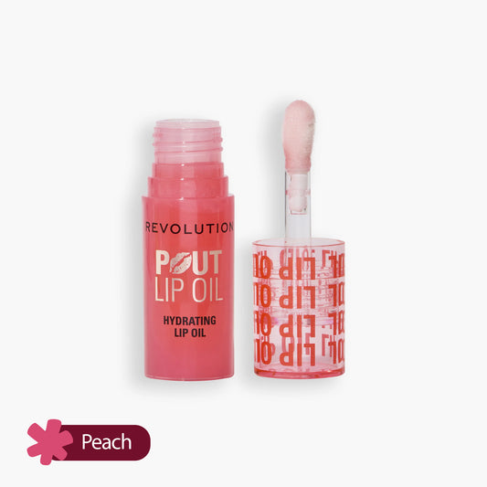 Revolution Pout Bomb Hydrating Lip Oil Peach 3.8ml