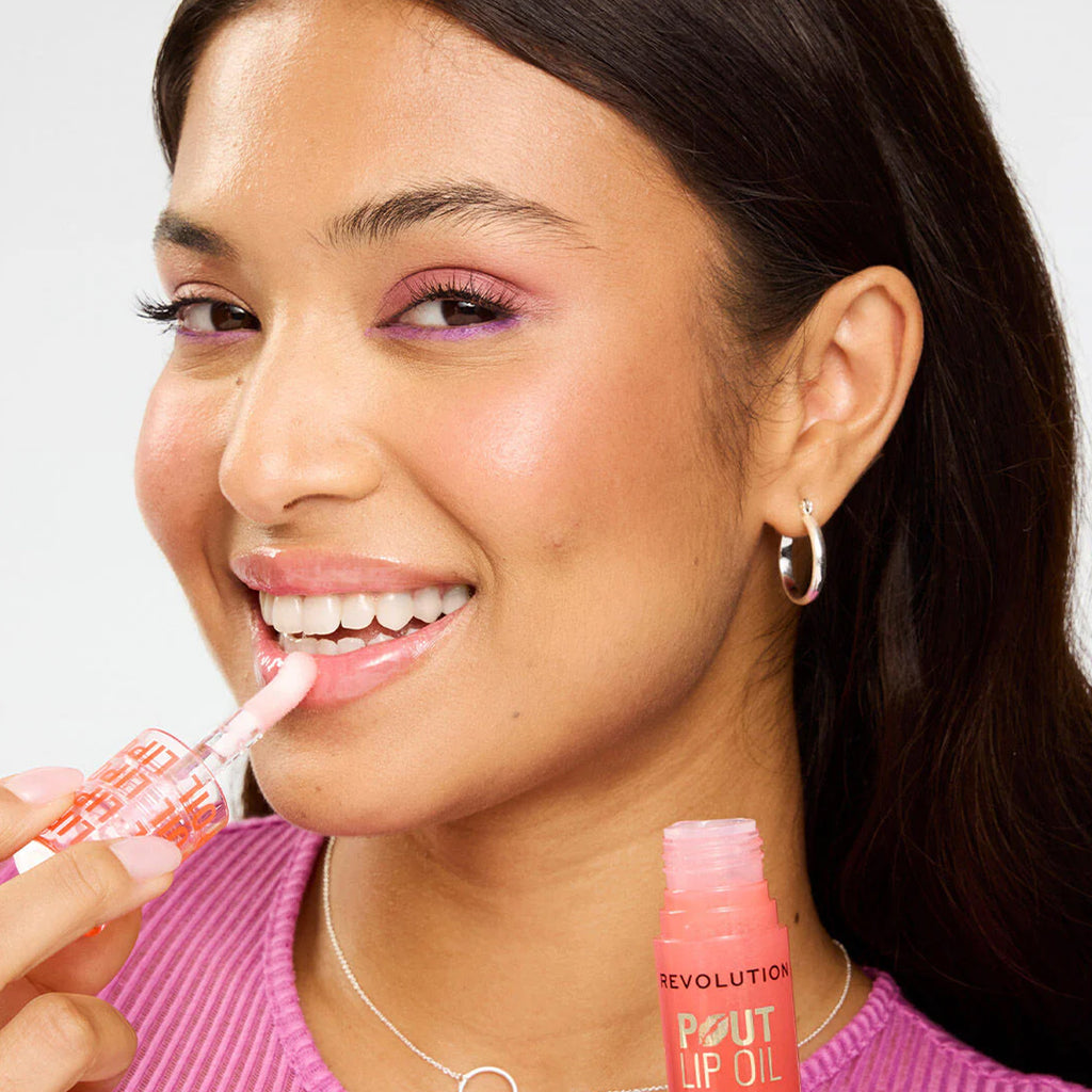 Revolution Pout Bomb Hydrating Lip Oil Juicy Peach