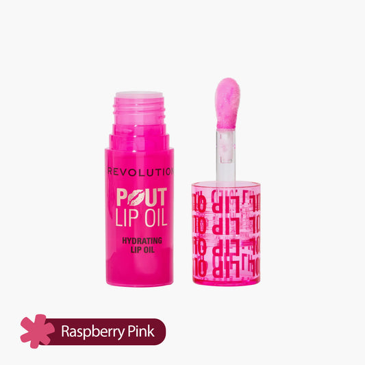 Revolution Pout Hydrating Lip Oil Raspberry Pink 3.8ml