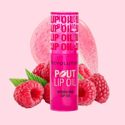 Revolution Pout Hydrating Lip Oil Raspberry Pink 3ml