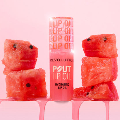 Revolution Pout Hydrating Lip Oil Watermelon Pink 3ml
