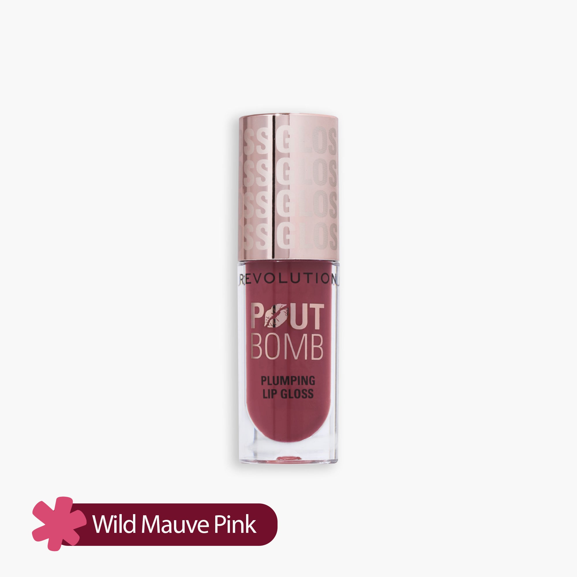 Revolution Pout Bomb Plumping Lip Gloss Wild Mauve Pink 4.6ml