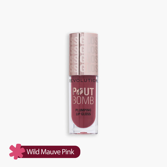 Revolution Pout Bomb Plumping Lip Gloss Wild Mauve Pink 4.4ml