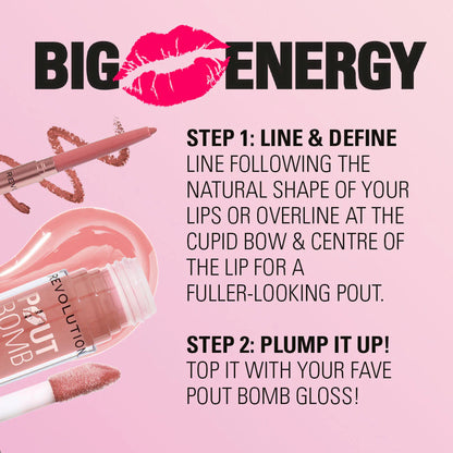 Revolution Pout Bomb Plumping Lip Liner Melba Warm Peach 1 Piece