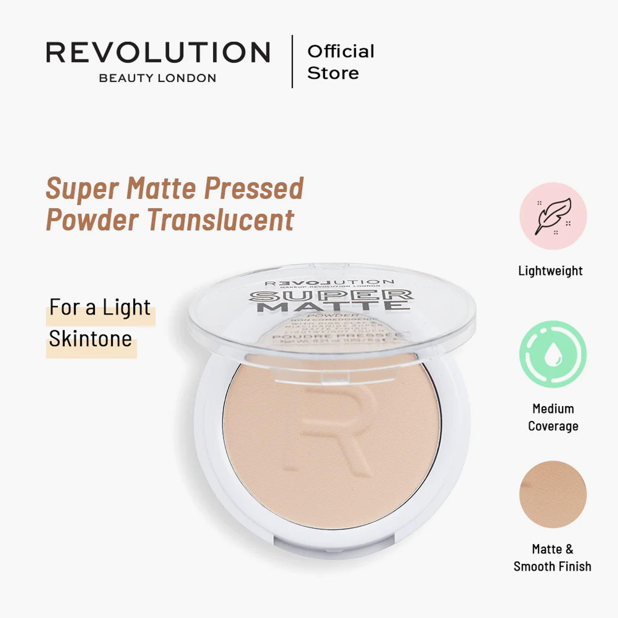 Revolution Relove Super Matte Pressed Powder Translucent 6gm