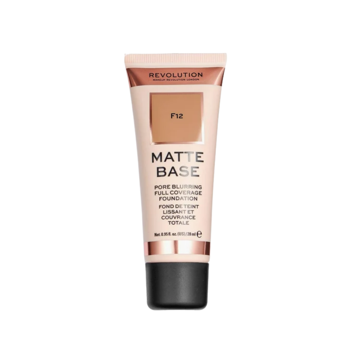 Revolution Matte Base Pore Blurring Full Coverage Foundation F12 28ml
