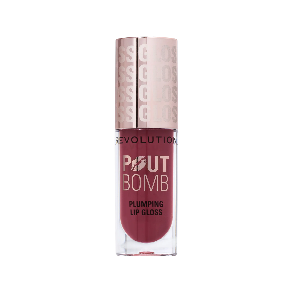 Revolution Pout Bomb Plumping Gloss Rosewood Rose Pink 4.6ml