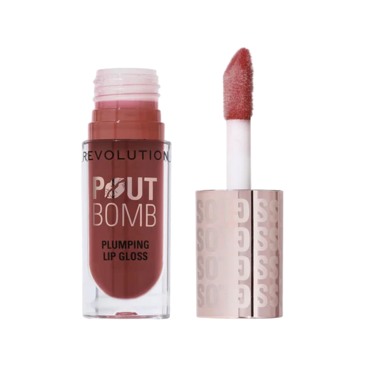 Revolution Pout Bomb Plumping Lip Gloss Cookie Warm Nude 4.6ml