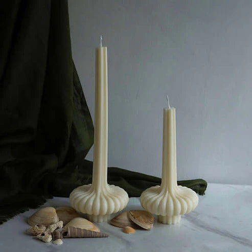 Candle Wick Store Ribbed Taper Pillar Candle 273gm