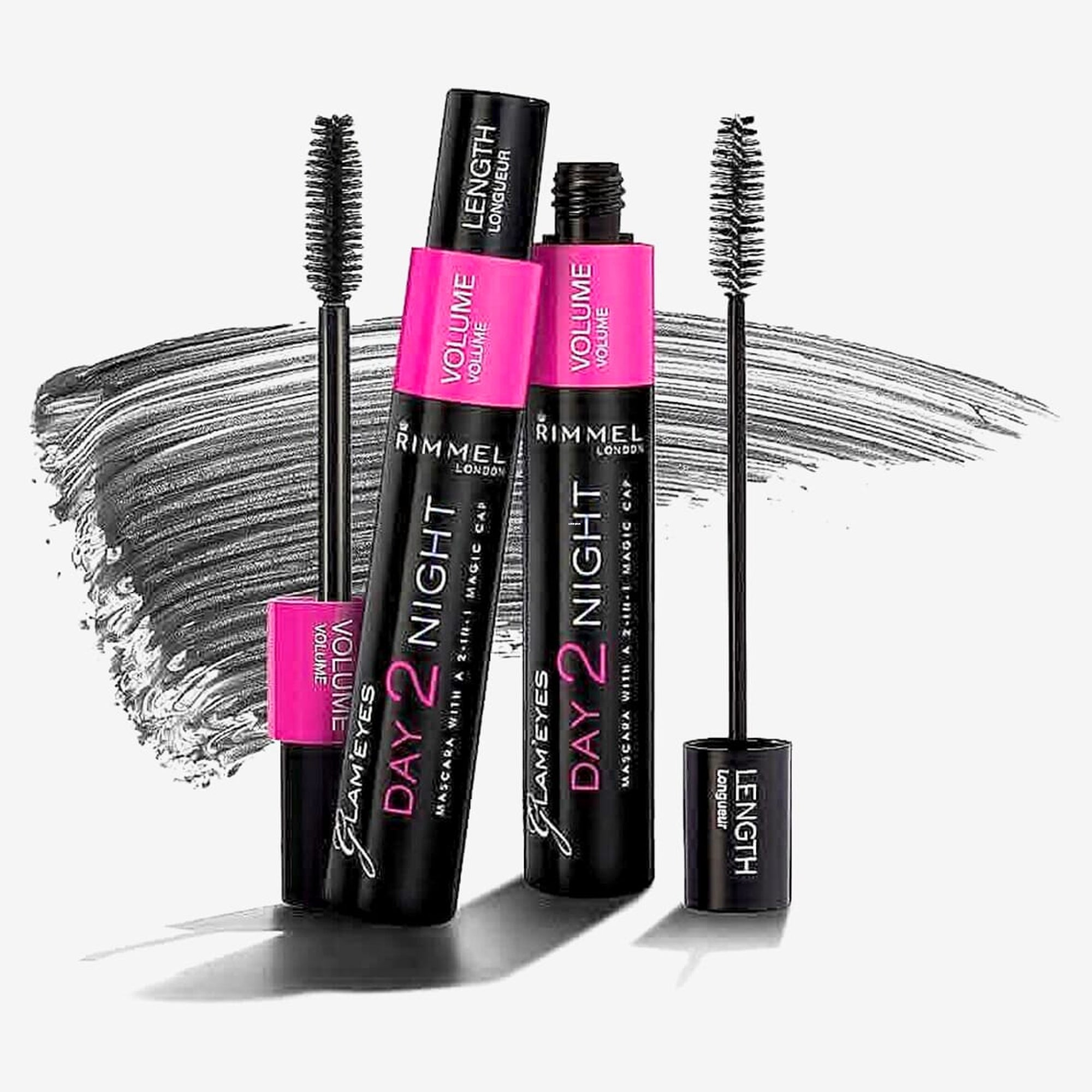 Rimmel Glam Eyes Day 2 Night Mascara With A 2 In 1 Magic Cap 001 Black 9.5ml