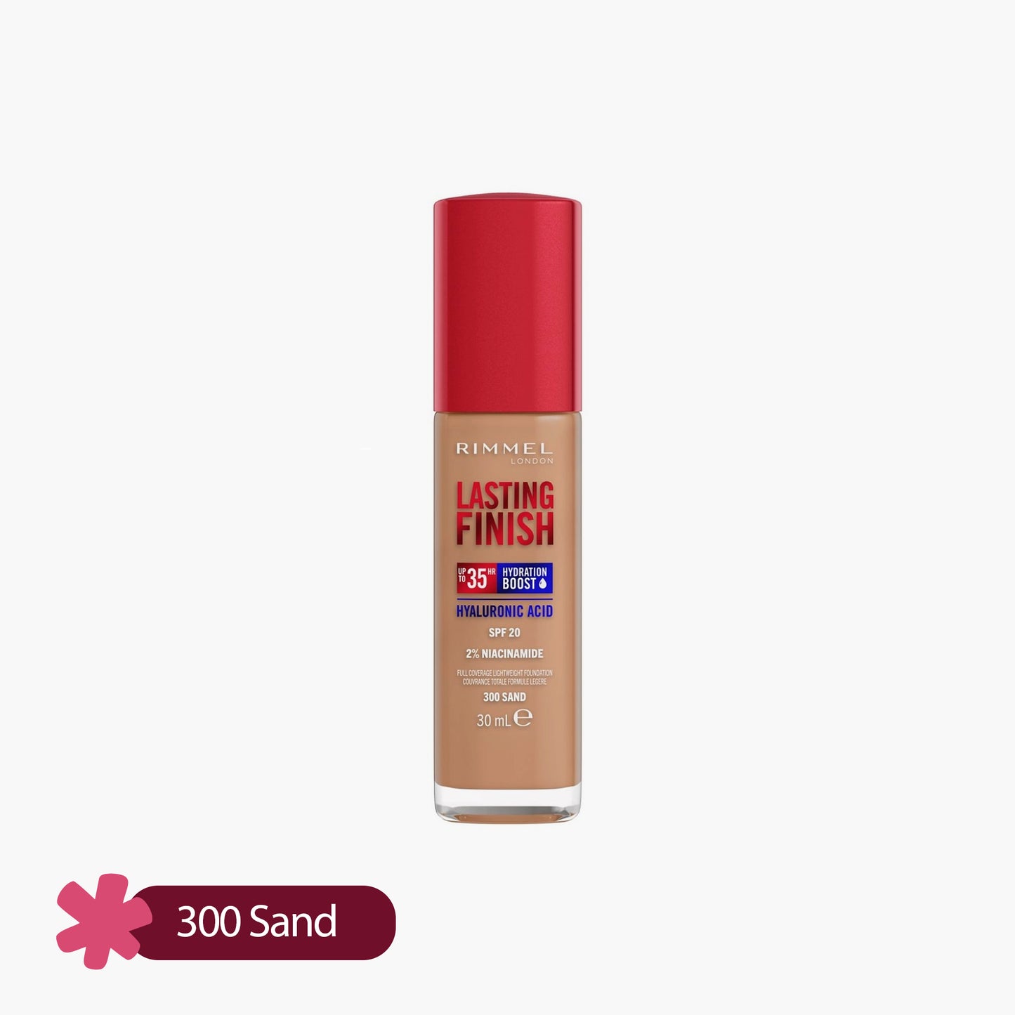 Rimmel Lasting Finish 35HR Full Coverage Lightweight Foundation 300 Sand 30ml