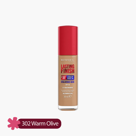 Rimmel Lasting Finish 35HR Full Coverage Lightweight Foundation 302 Warm Olive 30ml