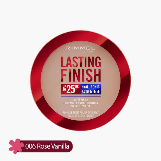 Rimmel Lasting Finish Upto 25HR Matte Finish Compact Powder Foundation 006 Rose Vanilla 7gm