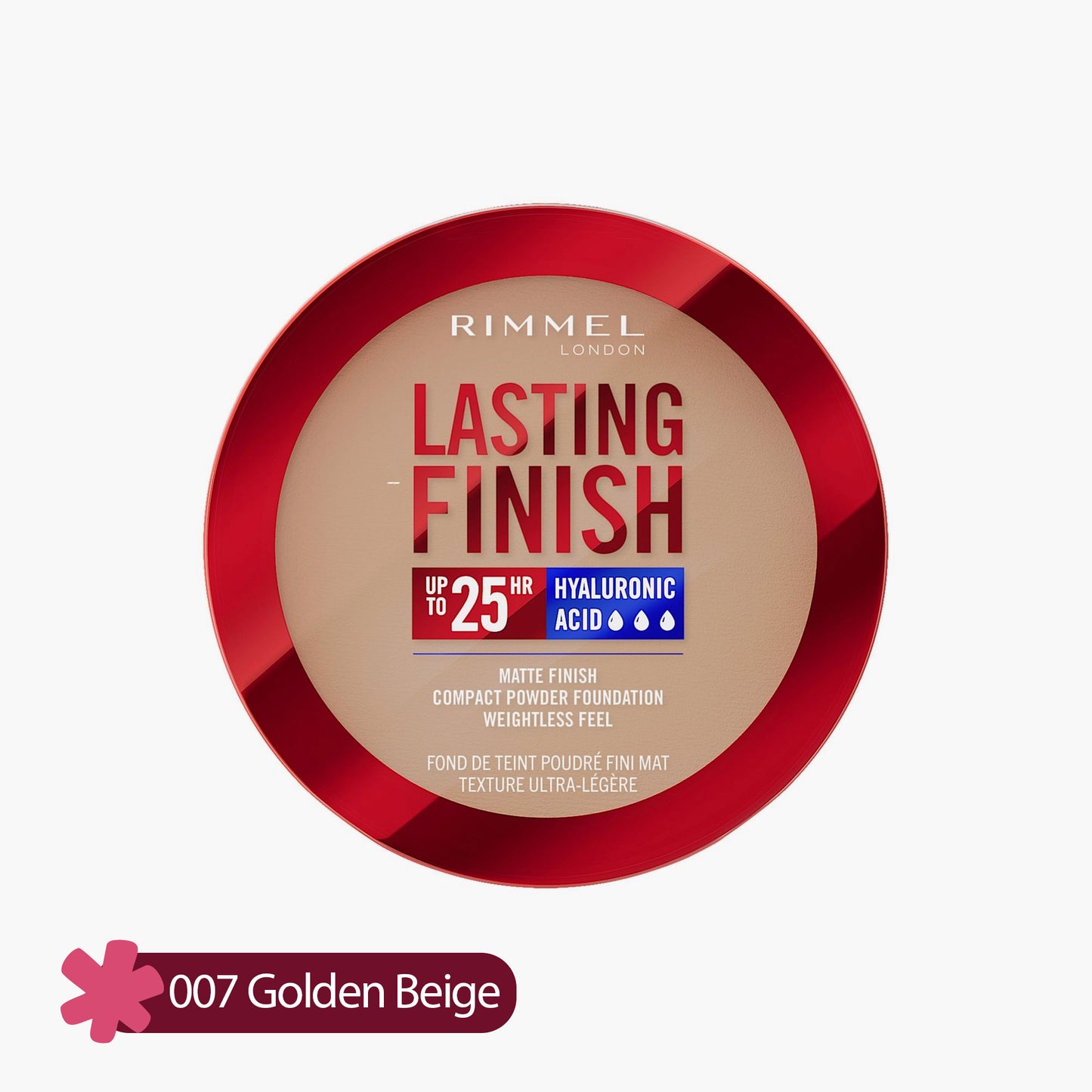 Rimmel Lasting Finish Upto 25HR Matte Finish Compact Powder Foundation 007 Golden Beige 7gm