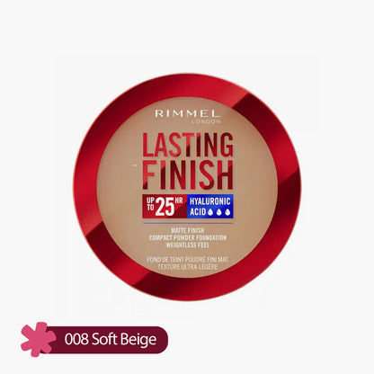 Rimmel Lasting Finish Upto 25HR Matte Finish Compact Powder Foundation 008 Soft Beige 7gm