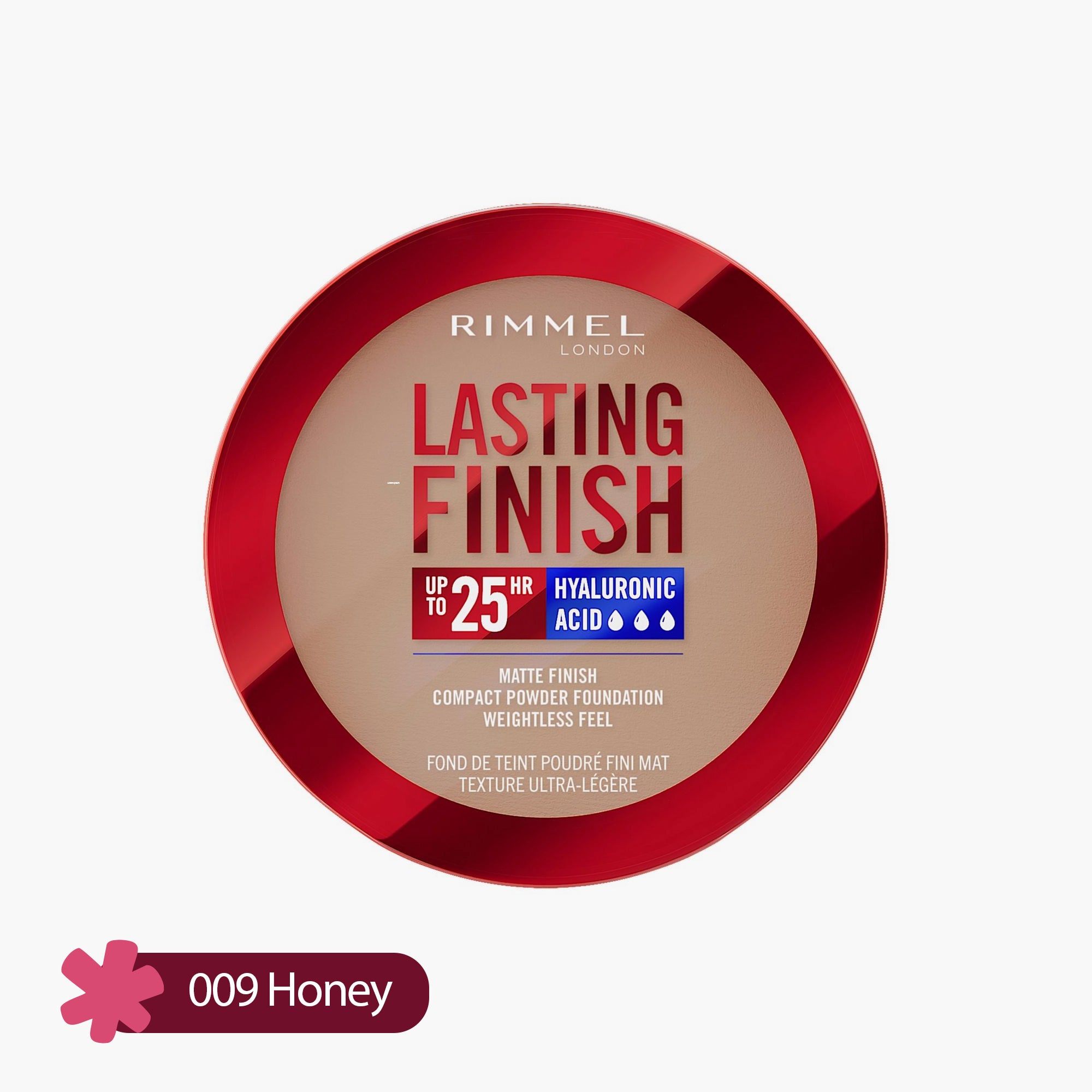 Rimmel Lasting Finish Upto 25HR Matte Finish Compact Powder Foundation 009 Honey 7gm