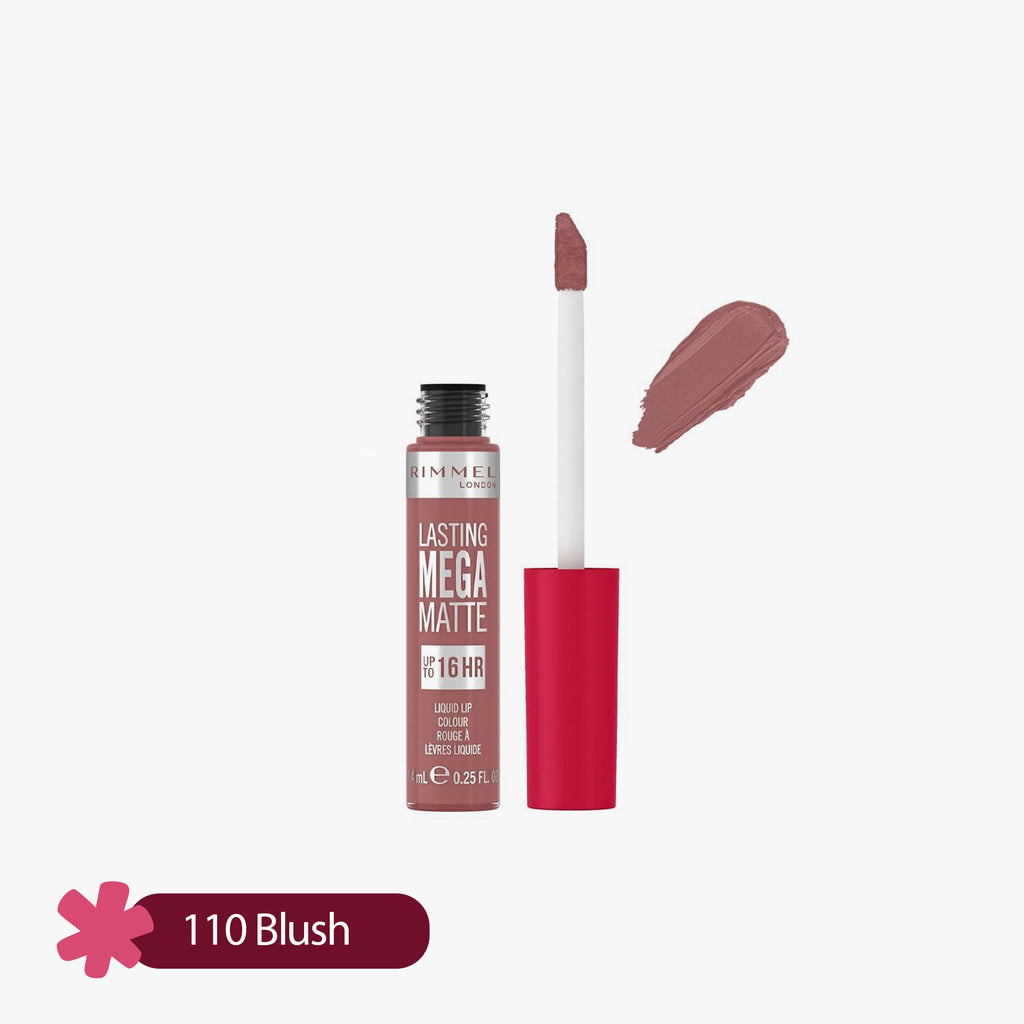 Rimmel Lasting Mega Matte Upto 16HR Liquid Lip Colour 110 Blush 7.4ml