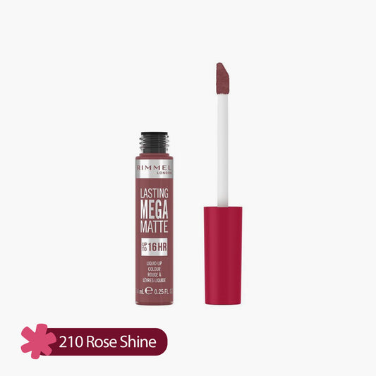 Rimmel Lasting Mega Matte Upto 16HR Liquid Lip Colour 210 Rose Shine 7.4ml