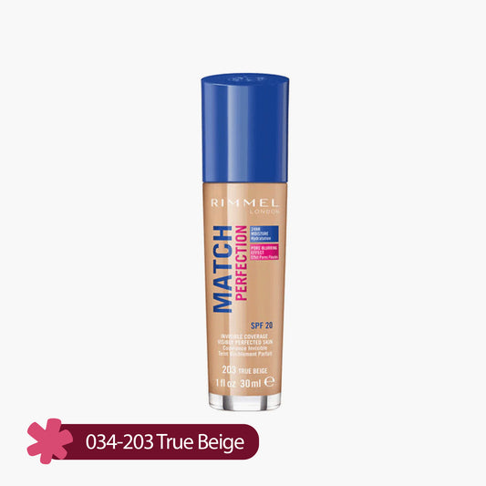 Rimmel Match Perfection Foundation SPF 20 034-203 True Beige 30ml