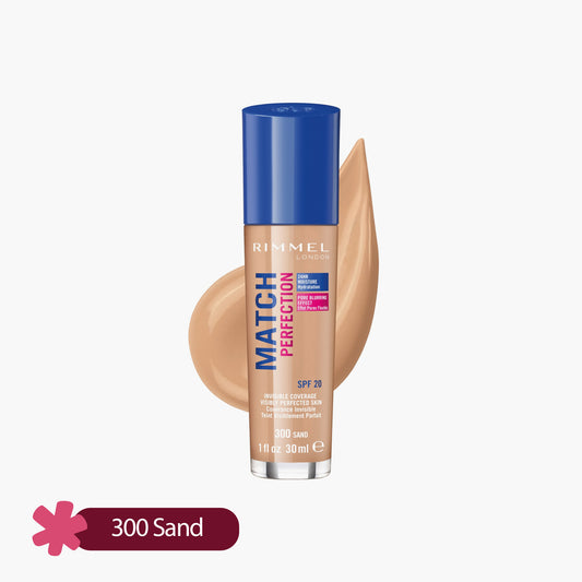 Rimmel Lasting Finish 25H Skin Perfecting Full Coverage Foundation SPF20 300 Sand 30ml