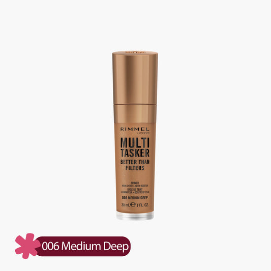 Rimmel Multi-Tasker Better Than Filters 3 in 1 Primer, Highlighter + Glow booster 006 Medium Deep 30ml