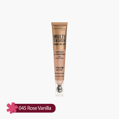 Rimmel Multi Tasker Wake Me Up Concealer & Foundation 045 Rose Vanilla 20ml