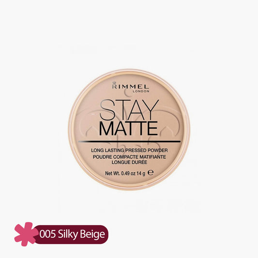 Rimmel Stay Matte Long Lasting Pressed Powder 005 Silky Beige 14gm