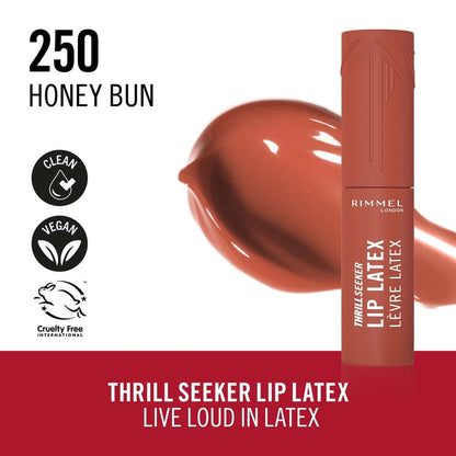 Rimmel Thrill Seeker Lip Latex Liquid Lipstick 250 Honey Bun 1 Piece