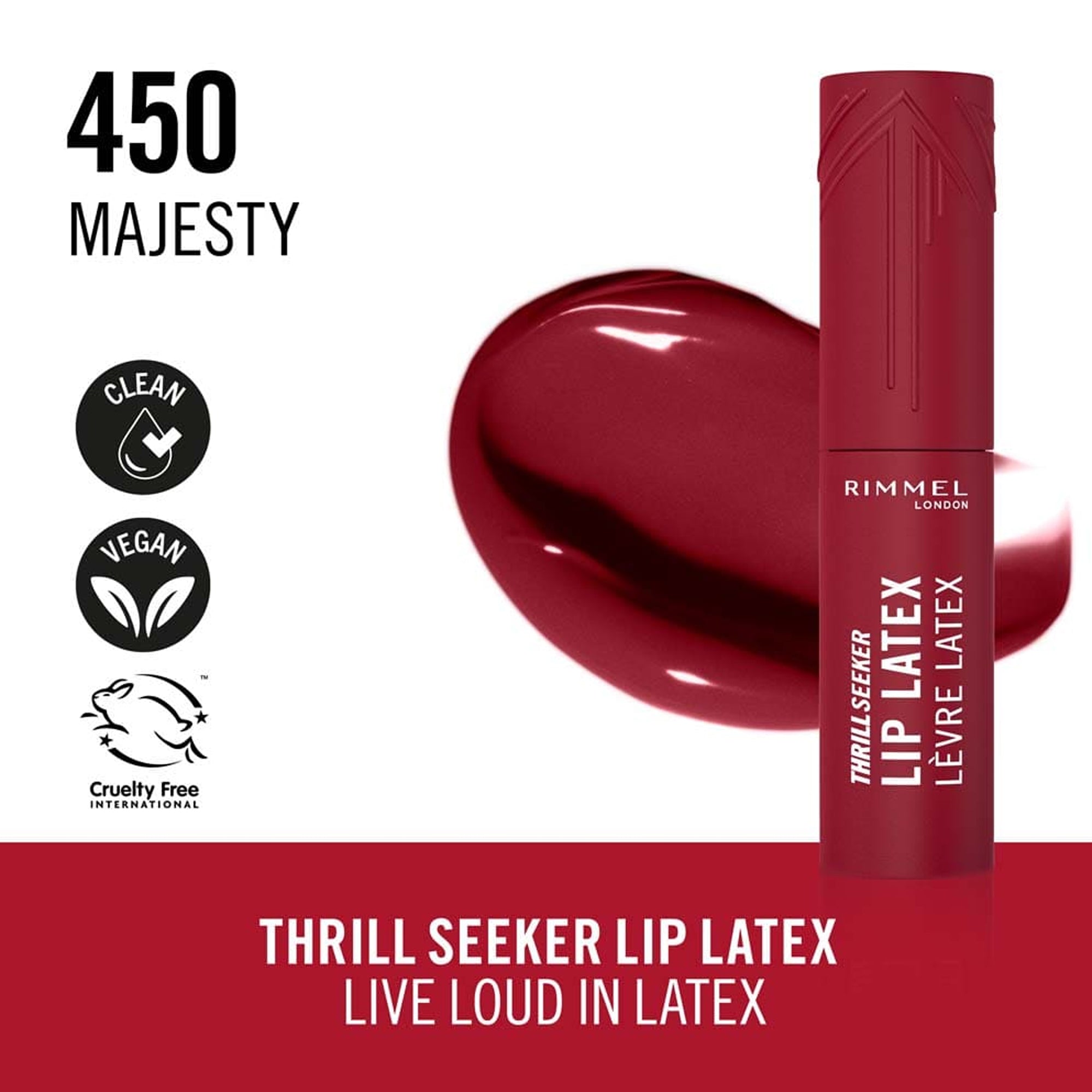 Rimmel Thrill Seeker Lip Latex Liquid Lipstick 450 Majesty 1 Piece