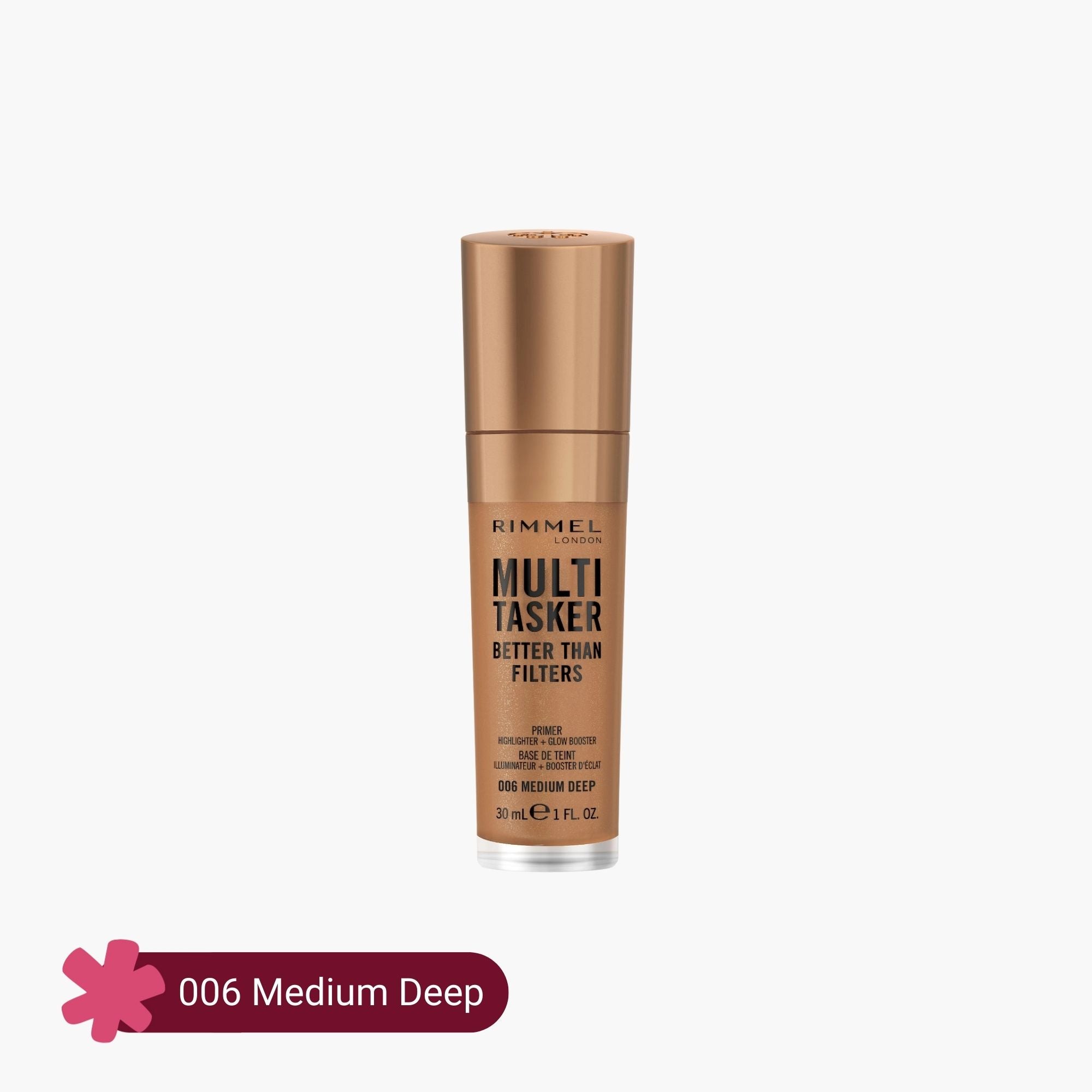 Rimmel Multi Tasker Better Than Filters Primer Highlighter+Glow Booster 006 Medium Deep 30ml