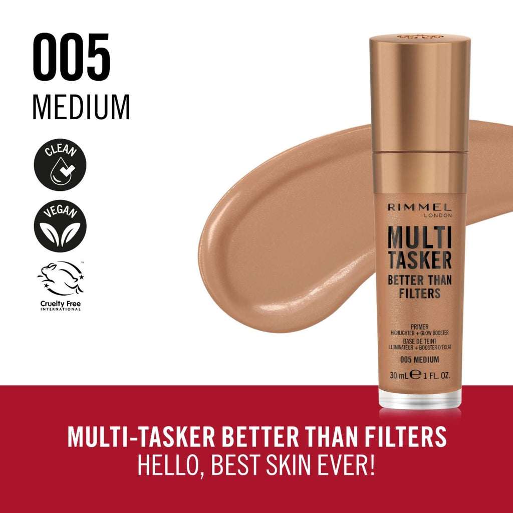 Rimmel Multi Tasker Better Than Filters Primer Highlighter+Glow Booster 005 Medium 30ml
