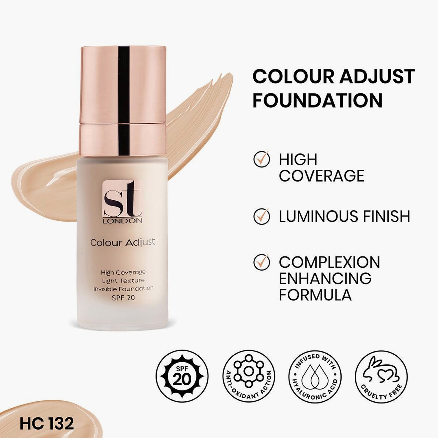 ST London Color Adjust High Coverage Foundation HC 132 30ml