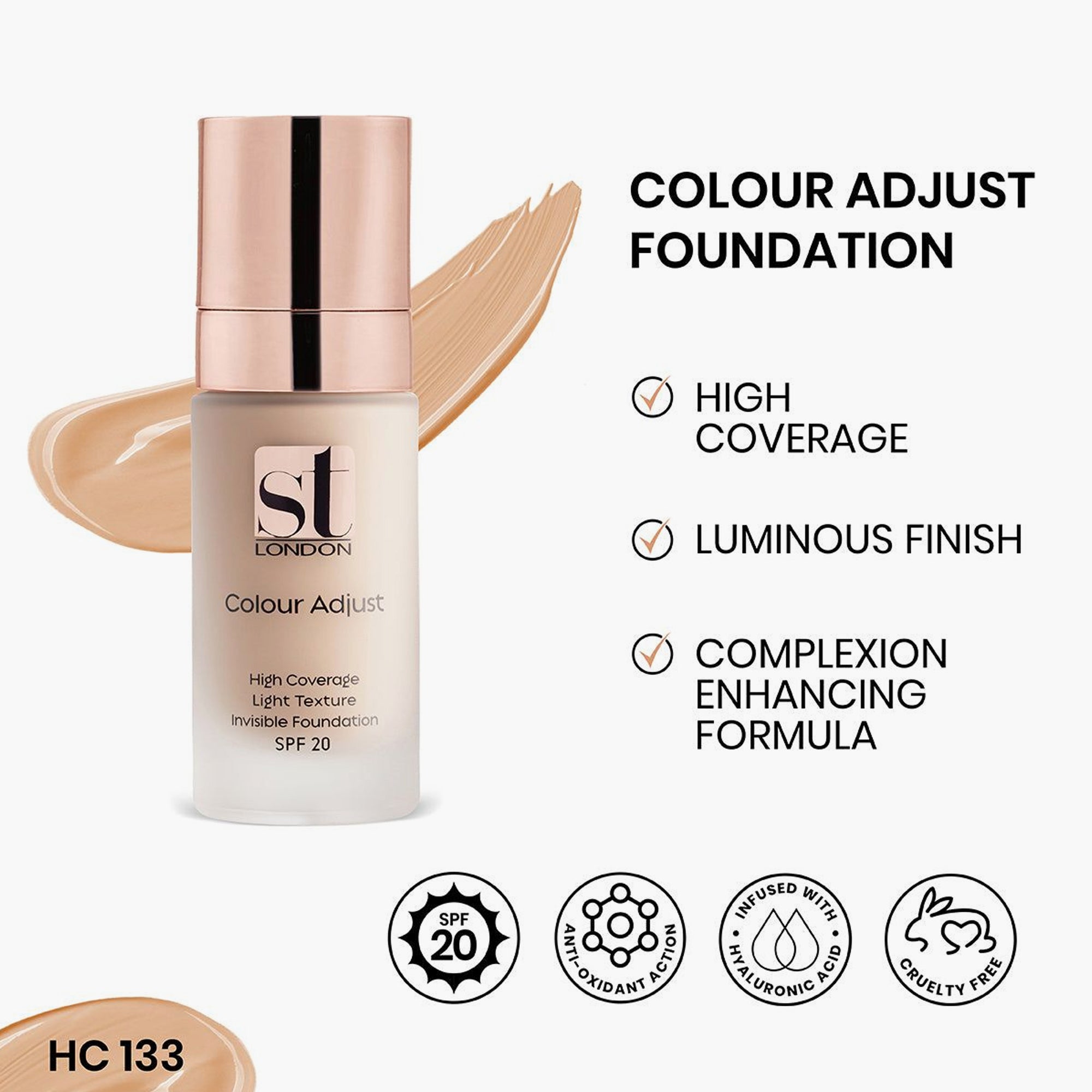 ST London Color Adjust High Coverage Foundation HC 133 30ml price in Pakistan