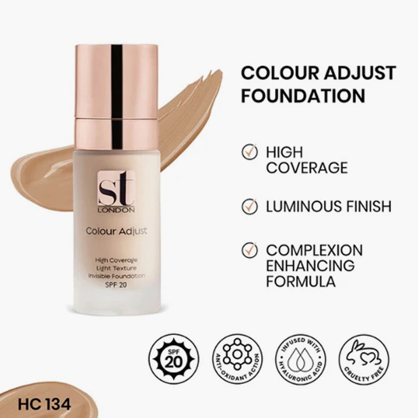 ST London Color Adjust High Coverage Foundation HC 134 30ml