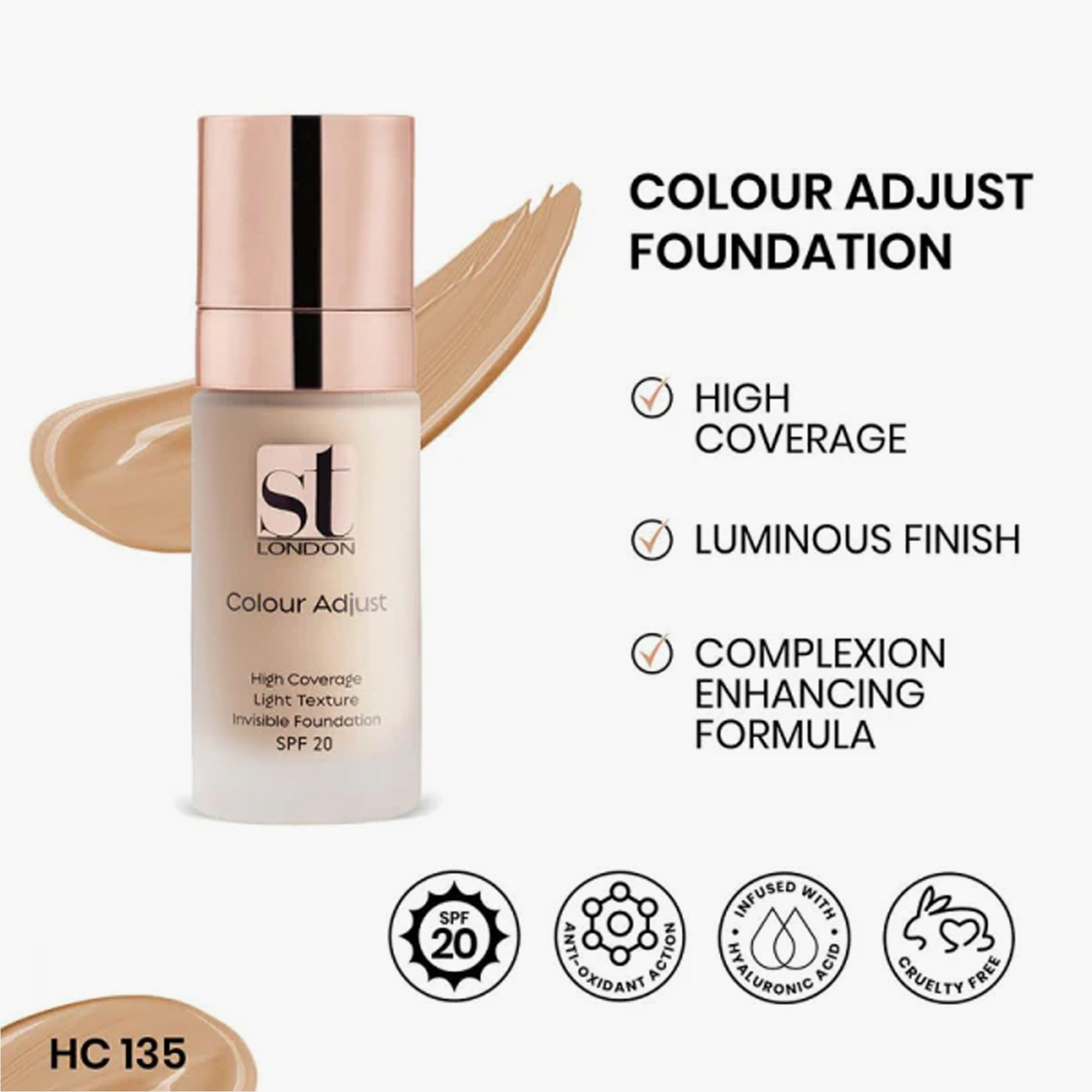 ST London Color Adjust High Coverage Foundation HC 135 30ml price in Pakistan