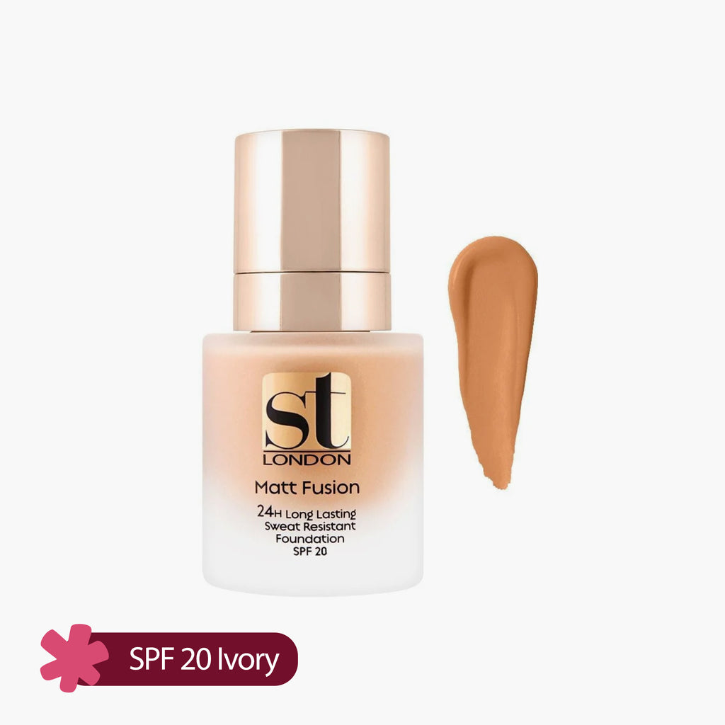 ST London Matt Fusion 24H Long Lasting Sweat Resistant Foundation SPF 20 Ivory 30ml