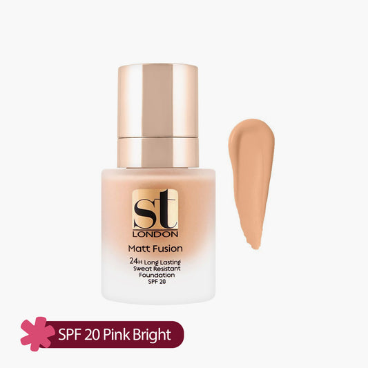 ST London Matt Fusion 24H Long Lasting Sweat Resistant Foundation SPF 20 Pink Bright 30ml