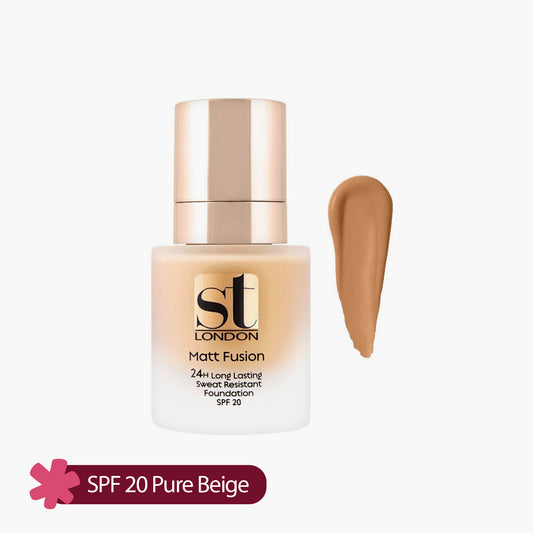 ST London Matt Fusion 24H Long Lasting Sweat Resistant Foundation SPF 20 Pure Beige 30ml
