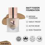 ST London Matt Fusion 24H Long Lasting Sweat Resistant Foundation SPF 20 Pure Beige 30ml price in Pakistan