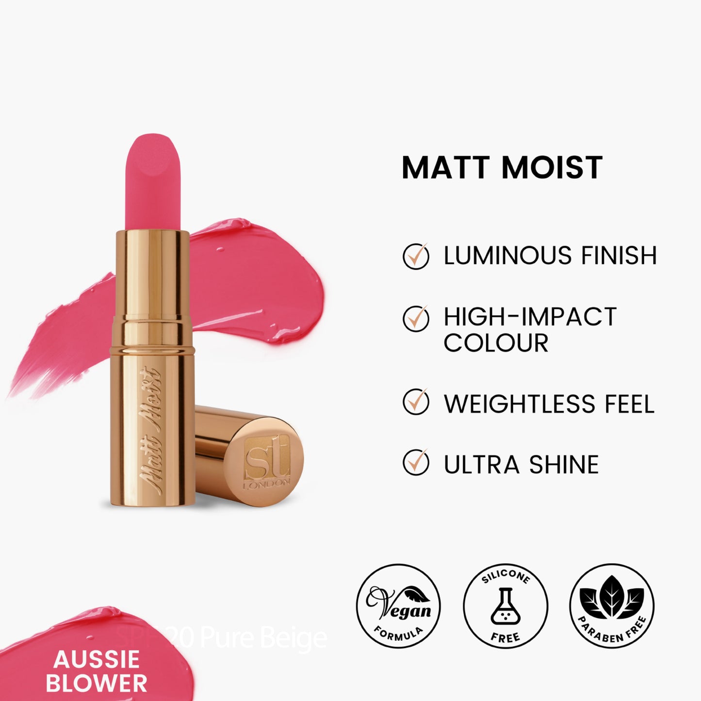 ST London Matt Moist Long-Lasting Lipstick Aussie Blower 4.5gm