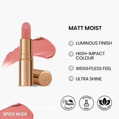 ST London Matt Moist Long-Lasting Lipstick Spice Nude 4.5gm