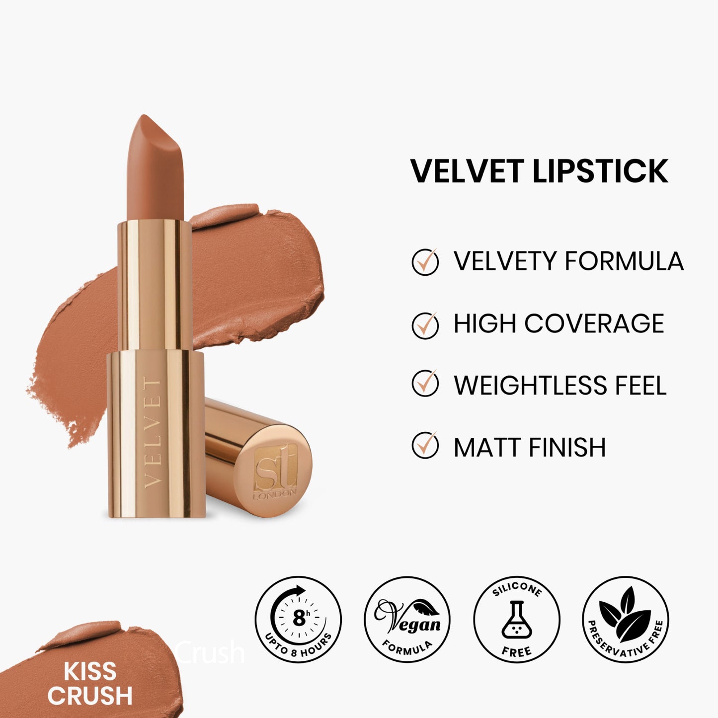 ST London Velvet Ultra Matt Lipstick Kiss Crush 4.5gm