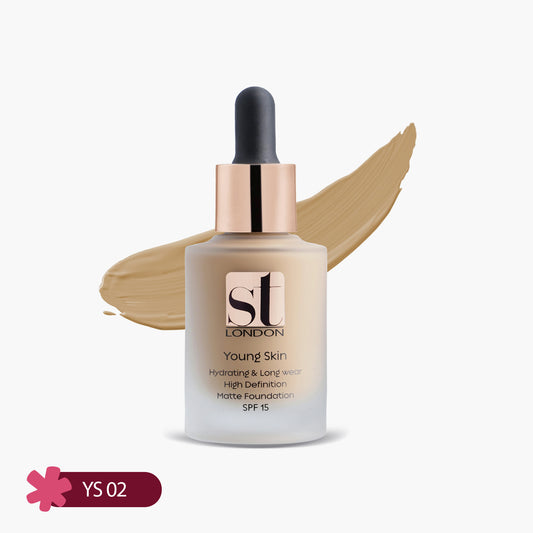 ST London Young Skin Hydrating & Long wear High Definition Matte Foundation SPF 15 YS 02 30ml