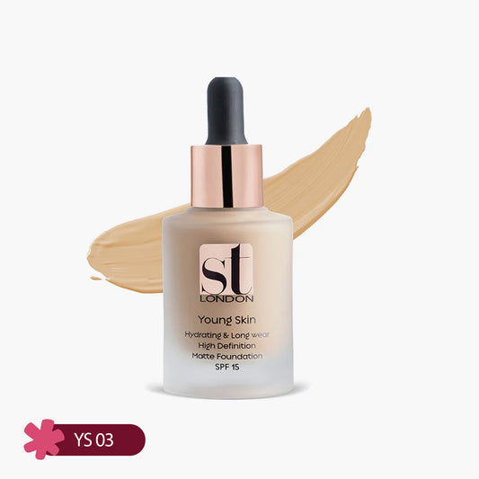 ST London Young Skin Hydrating & Long wear High Definition Matte Foundation SPF 15 YS 03 30ml