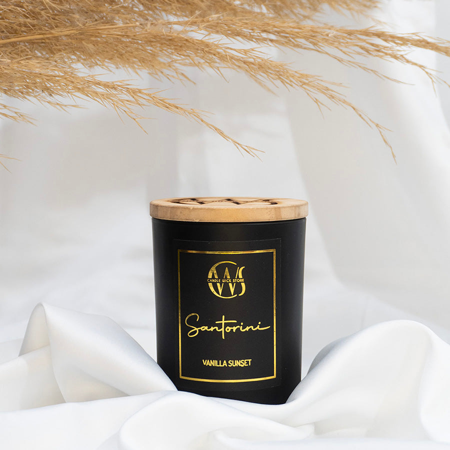 Candle Wick Store Santorini Candle with a Roasted Vanilla Sunset Scent 200gm