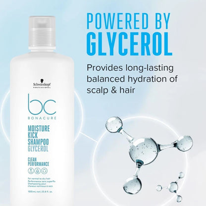 Schwarzkopf BC Bonacure Moisture Kick Shampoo Glycerol For Normal To Dry Hair 1000ml