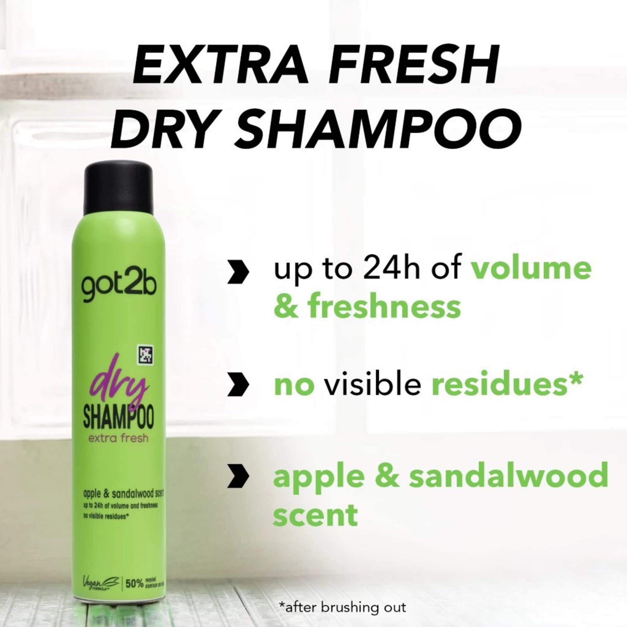 Schwarzkopf Got2b Dry Shampoo Extra Fresh Apple & Sandalwood 200ml