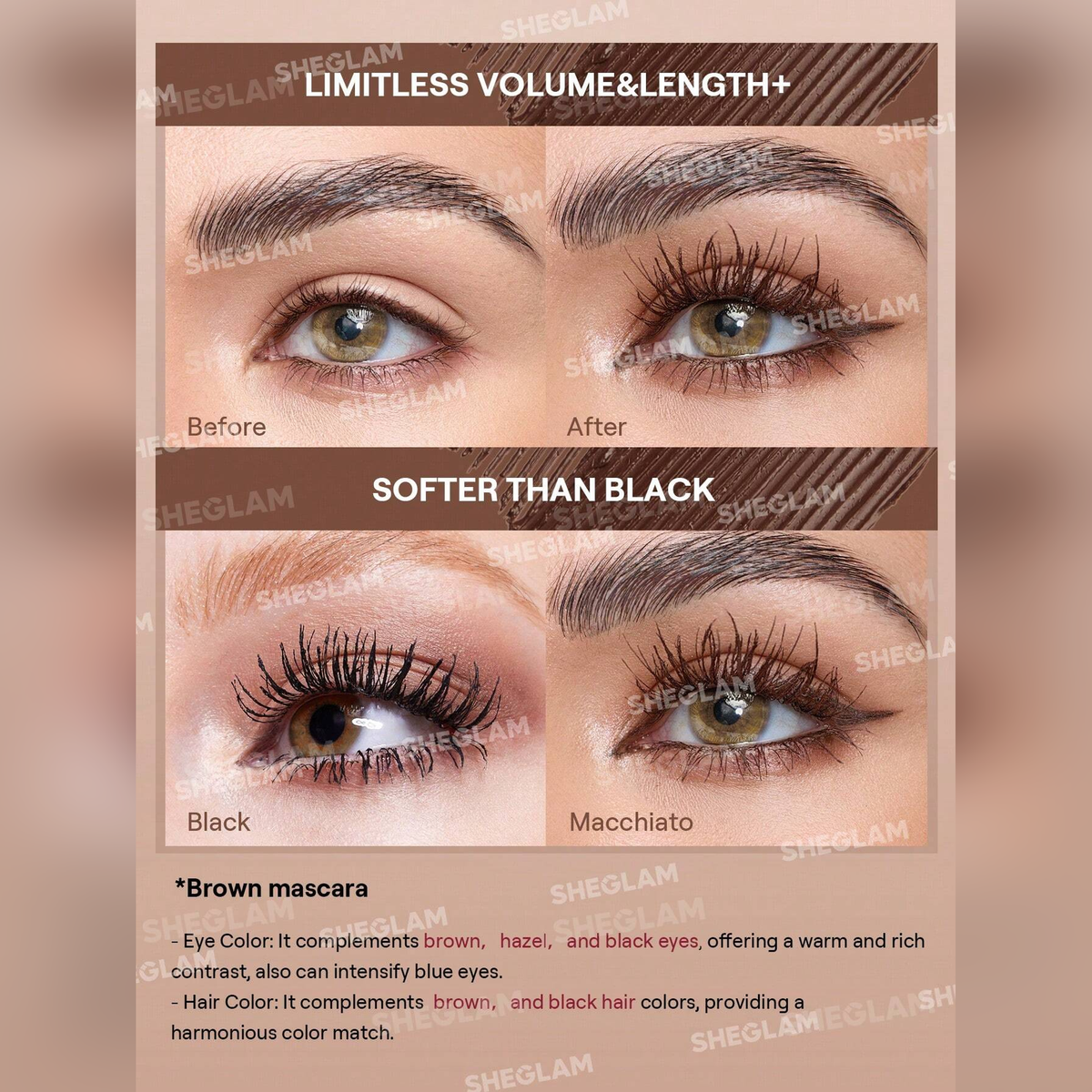 Sheglam All-In-One Volume & Length Waterproof Mascara 4gm