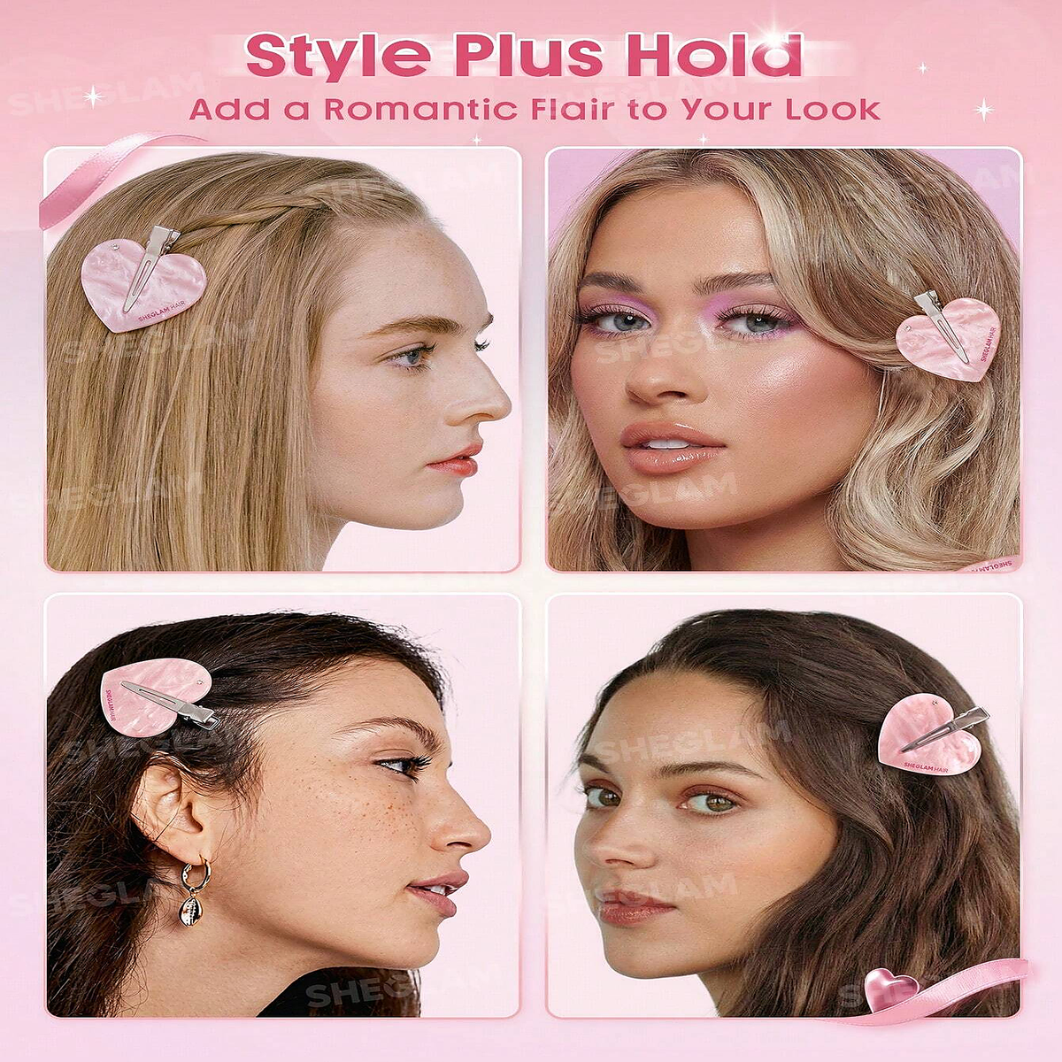 Sheglam Cupid's Charm Lovely Crystal Hair Clips