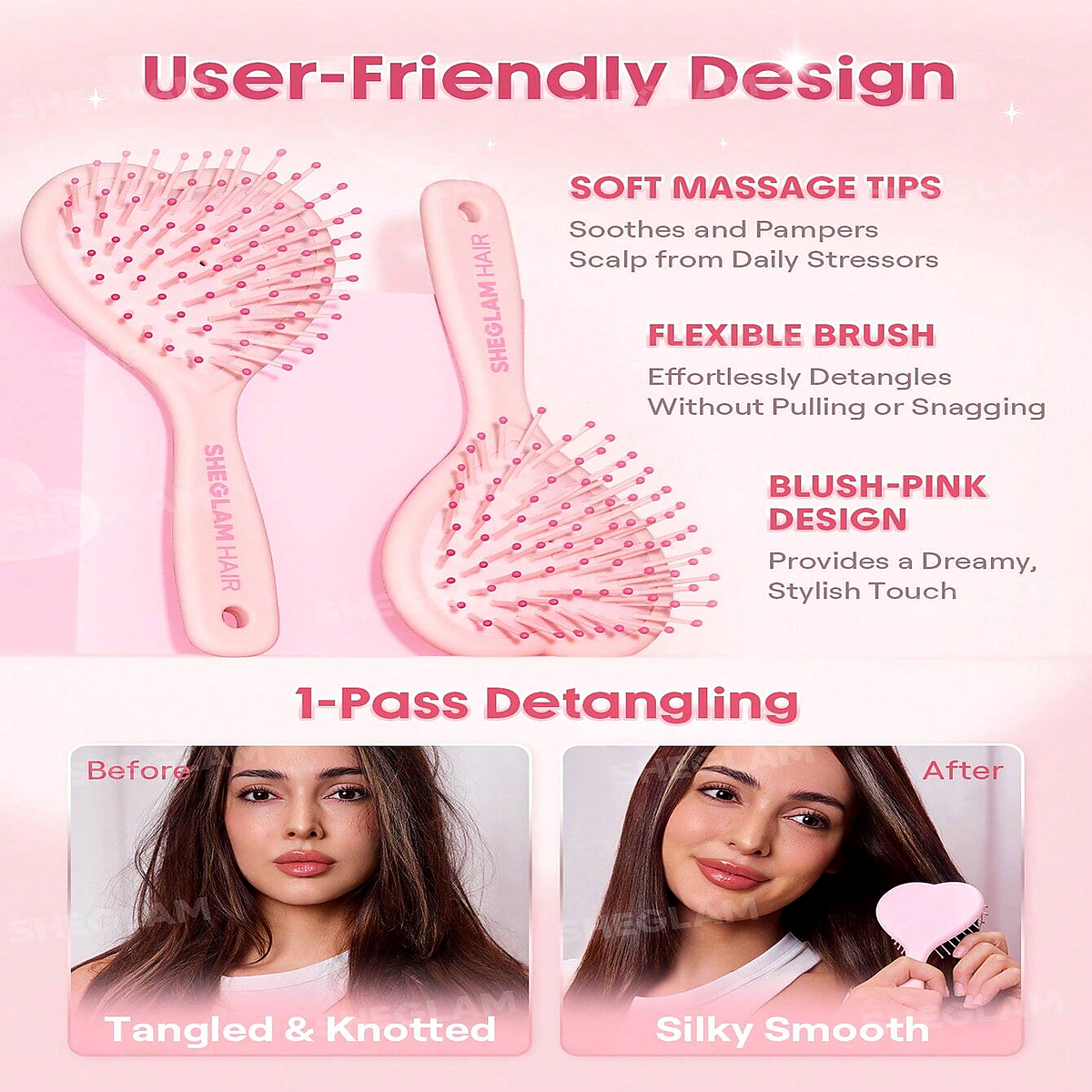 Sheglam Cupid's Charm Sweet Heart Paddle Brush